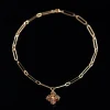 Fusion of Elegance Cross Brooch Necklace