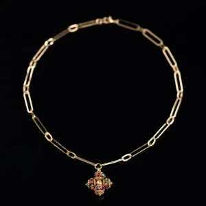 Fusion of Elegance Cross Brooch Necklace