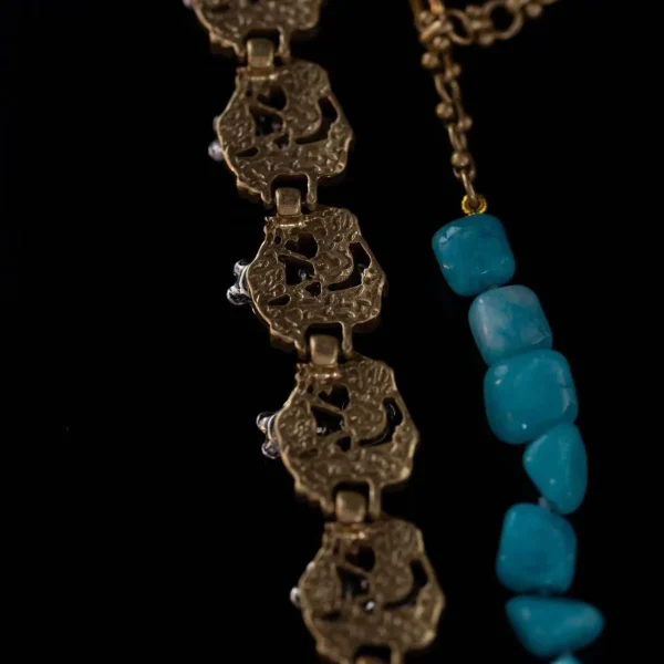 Vintage Gold - Distressed Floral Necklace