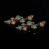 Vintage Copper - Alloy Earrings with Colorful Petal Motifs