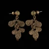 Vintage Copper - Alloy Earrings with Colorful Petal Motifs