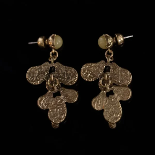 Vintage Copper - Alloy Earrings with Colorful Petal Motifs