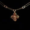 Fusion of Elegance Cross Brooch Necklace