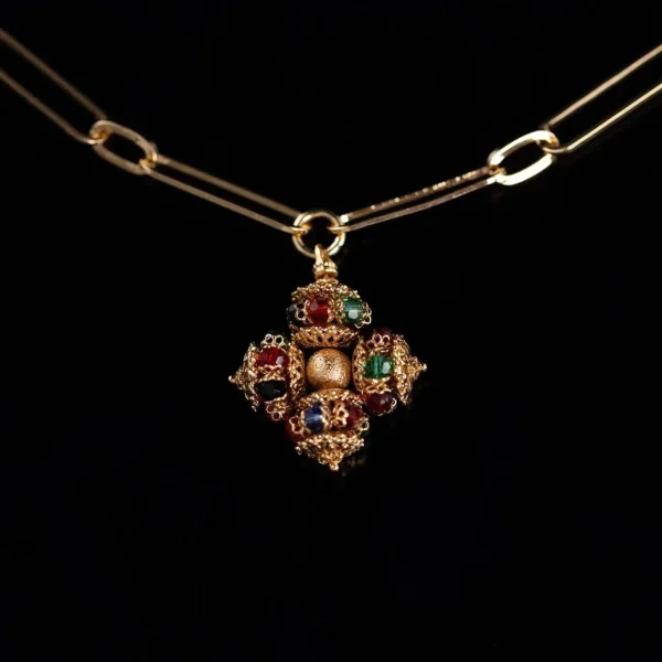 Fusion of Elegance Cross Brooch Necklace