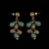 Vintage Copper - Alloy Earrings with Colorful Petal Motifs