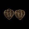 Vintage Gold - Green Heart - Shaped Earrings