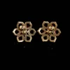 Retro Allure Crimson Glass Earrings