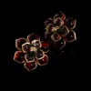 Retro Allure Crimson Glass Earrings
