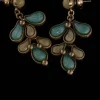 Vintage Copper - Alloy Earrings with Colorful Petal Motifs