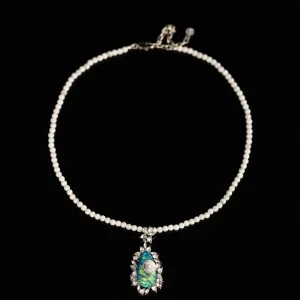 Natural Stone, Agate and Shell Pearl Necklace