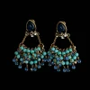 Natural Stone Tassel Fan - Shaped Earrings