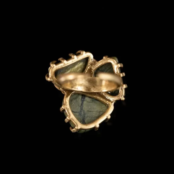 Vintage Court - Style Brass Alloy Green Ring