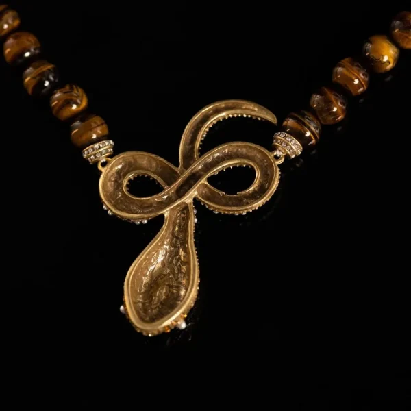 Serpent - Shaped Pendant Beaded Necklace