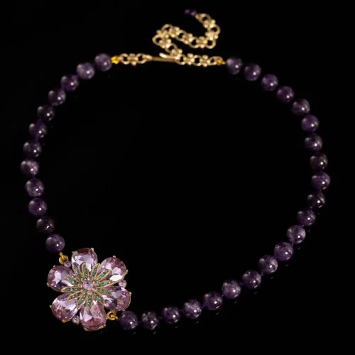 Vintage Amethyst and Zircon Necklace
