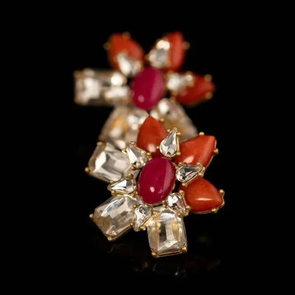 Natural Stone Orange Earrings