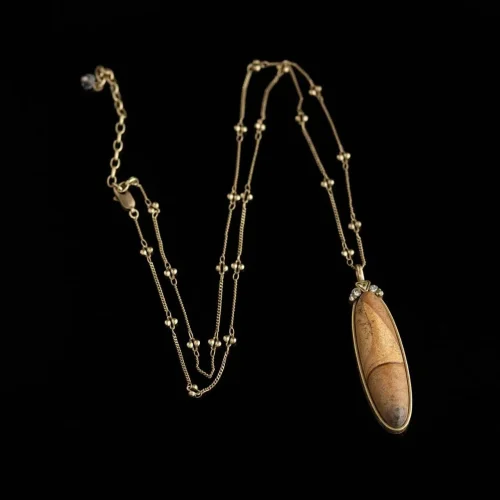 Natural Stone Geometric Pendant Necklace