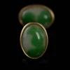 Oval Green Stone Earrings