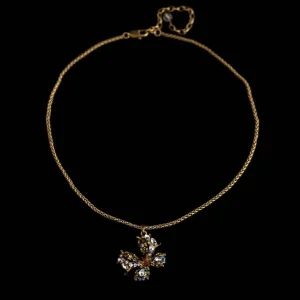 Vintage Flower - Pearl Inlaid Necklace