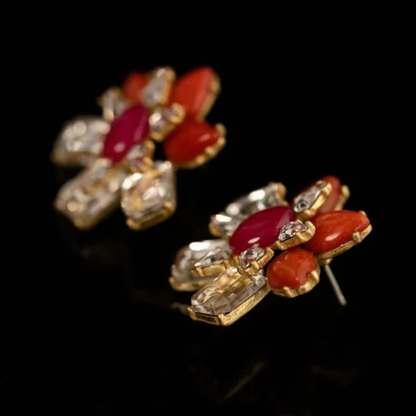 Natural Stone Orange Earrings