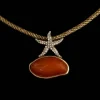 Retro - Gold Natural Stone Necklace