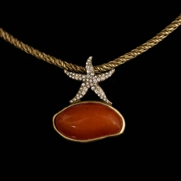 Retro - Gold Natural Stone Necklace