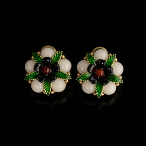 Enamel Flower Earrings