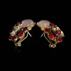 Red Agate and Rose Quartz Multicolor Earrings