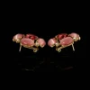 Vintage Pink Cat's Eye Stone Earrings