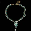 Enamel Natural Stone Necklace