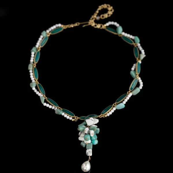 Enamel Natural Stone Necklace