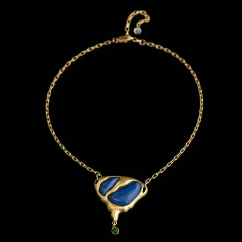 Triangular Natural Stone Pendant Necklace