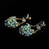 Natural Stone Tassel Fan - Shaped Earrings
