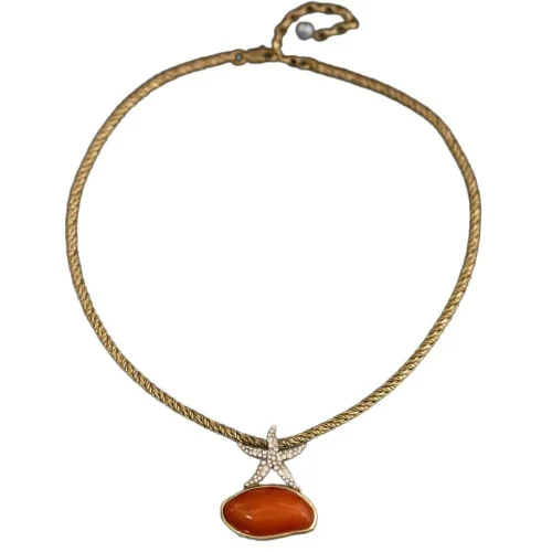 Retro - Gold Natural Stone Necklace