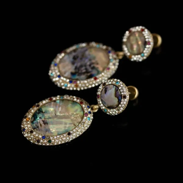 Geometric Shell - Inlaid Earrings