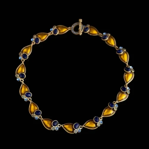 Natural Stone Enamel Necklace