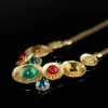 c285827df99f15152e379e121adb4c5 Vintage Gold - Tone Necklace with Round Multi - Color Agate Glass
