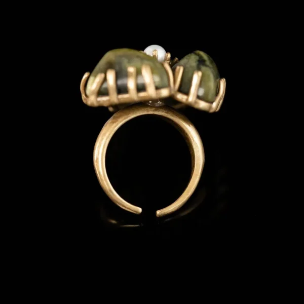Vintage Court - Style Brass Alloy Green Ring