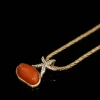 Retro - Gold Natural Stone Necklace