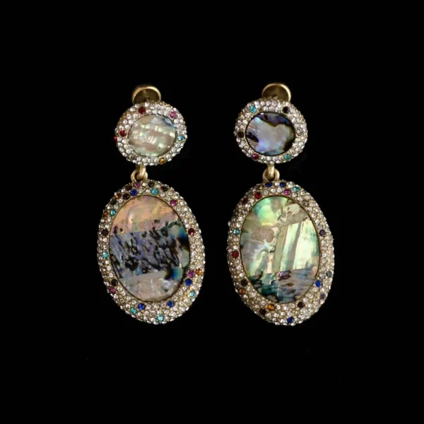 Geometric Shell - Inlaid Earrings