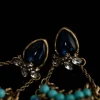 Natural Stone Tassel Fan - Shaped Earrings