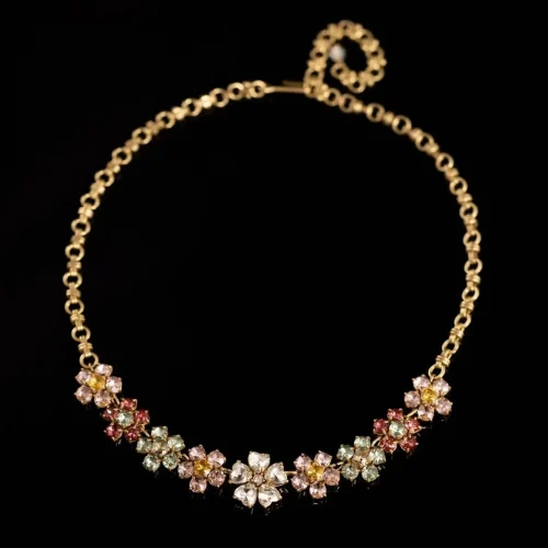Colorful Crystal Flower Necklace