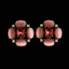 Vintage Pink Cat's Eye Stone Earrings
