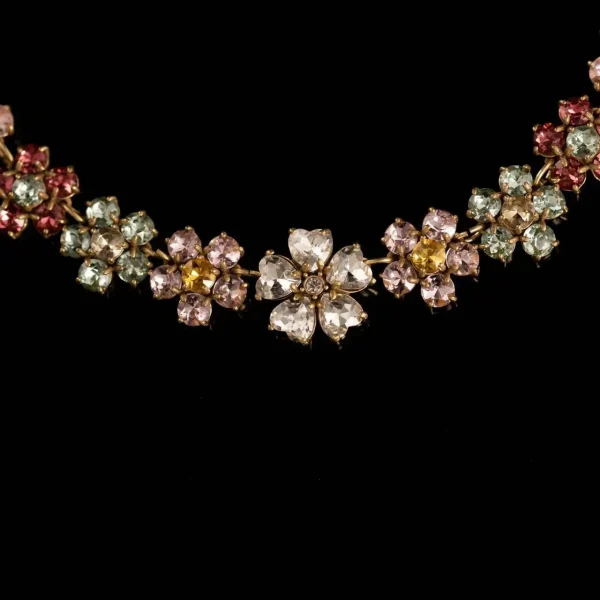 Colorful Crystal Flower Necklace