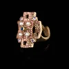 Square Ring with Zircon and Colorful Gem Inlays