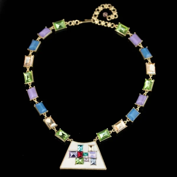 High - End Fashion Colorful Crystal Enamel Necklace